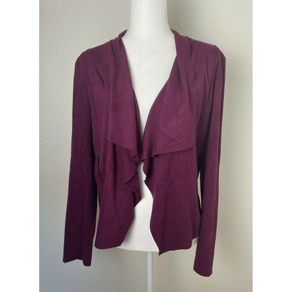 Bagatelle Collection Women's Maroon Zip‎ Up Pockets Cardigan Sz Medium M